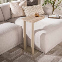 Bout de canap&eacute; moderne m&eacute;tal beige et c&eacute;ramique C&eacute;lia