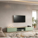 Meuble TV moderne 210 cm vert/ch&ecirc;ne chopin Grana
