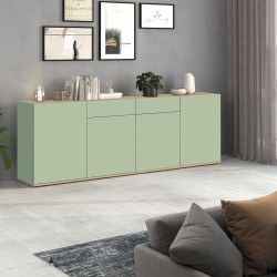 Buffet/bahut moderne 200 cm vert/chêne chopin Grana