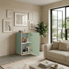 Meuble de rangement moderne 40 cm vert/chêne chopin Grana