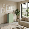Meuble de rangement moderne 40 cm vert/chêne chopin Grana