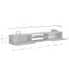 Meuble TV moderne 210 cm cachemire/chêne chopin Grana