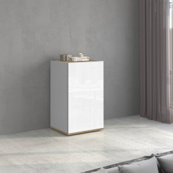 Meuble de rangement moderne 40 cm blanc/chêne wotan Grana
