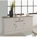 Buffet/bahut contemporain 171 cm ch&ecirc;ne beige/m&eacute;l&egrave;ze Samos