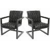 Ensemble industriel de 2 fauteuils en PU avec piétement en acier Loeya