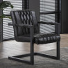 Ensemble industriel de 2 fauteuils en PU avec piétement en acier Loeya