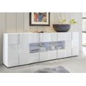 Buffet/bahut moderne 241 cm laqu&eacute; blanc brillant Milenor