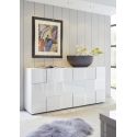 Buffet/bahut moderne 181 cm laqu&eacute; blanc brillant Milenor