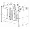 Lit bébé contemporain MDF et pin massif laqué blanc Ulrick