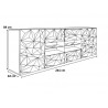 Buffet/bahut design laqué blanc sérigraphié 241 cm Andreasse