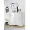 Vaisselier/argentier design laqué blanc sérigraphié Andreasse