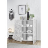 Vaisselier/argentier design laqué blanc sérigraphié Andreasse