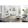 Vaisselier/argentier design laqué blanc sérigraphié Andreasse