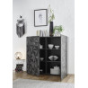 Vaisselier/argentier design laqué blanc sérigraphié Andreasse