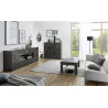 Vaisselier/argentier design laqué blanc sérigraphié Andreasse