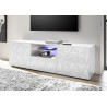 Meuble TV design 181 cm laqué blanc sérigraphié Andreasse