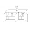 Buffet/bahut contemporain 160 cm pin blanc Agathe