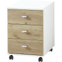 Caisson de bureau moderne ch&ecirc;ne/blanc Pietro