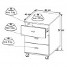 Caisson de bureau moderne chêne/blanc Pietro