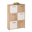 Meuble de rangement contemporain 77 cm ch&ecirc;ne/blanc Dublin