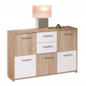 Meuble de rangement contemporain 115 cm ch&ecirc;ne/blanc Dublin