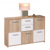 Meuble de rangement contemporain 115 cm chêne/blanc Dublin