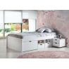 Lit enfant contemporain en pin massif blanc Miami
