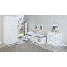 Lit enfant contemporain en pin massif blanc Miami