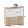 Meuble de rangement contemporain 77 cm chêne/blanc Dublin I