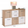 Meuble de rangement contemporain 115 cm chêne/blanc Dublin
