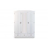 Armoire style campagne 150 cm en pin massif blanc Hada I
