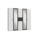 Armoire adulte moderne 225 cm blanc/graphite Hortensia