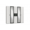 Armoire adulte moderne 225 cm blanc/graphite Hortensia