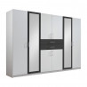 Armoire adulte moderne 270 cm blanc/graphite Hortensia