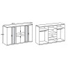 Armoire adulte moderne 270 cm blanc/graphite Hortensia