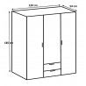 Armoire contemporaine blanche 120 cm Shella