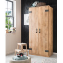 Armoire enfant industrielle 90 cm ch&ecirc;ne/anthracite Scotland