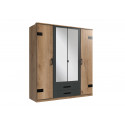 Armoire adulte industrielle 180 cm ch&ecirc;ne/anthracite Katarina