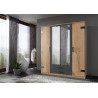 Armoire adulte industrielle 180 cm chêne/anthracite Katarina
