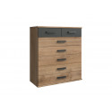 Commode industrielle ch&ecirc;ne/anthracite Katarina