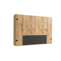 Armoire adulte industrielle 300 cm ch&ecirc;ne/anthracite Michigan