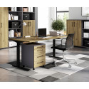 Bureau droit assis-debout manuel ch&ecirc;ne/noir Organza