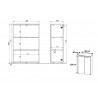 Armoire basse de bureau contemporaine chêne/graphite Louisiane