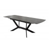 Table de salle à manger extensible moderne en céramique anthracite Acapulco