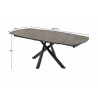 Table de salle à manger extensible moderne en céramique anthracite Morelia