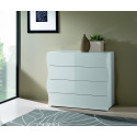 Commode moderne 98 cm blanc laqu&eacute; brillant Onida