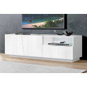 Meuble TV moderne blanc laqu&eacute; brillant 150 cm Vegas
