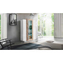 Vitrine moderne blanc laqu&eacute;/&eacute;rable Corso