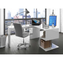 Bureau d'angle moderne blanc laqu&eacute; brillant Celtic