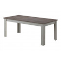 Table de salle &agrave; manger contemporaine ch&ecirc;ne blanc/marron Maxime